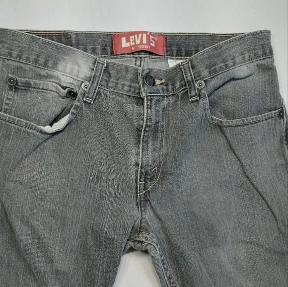 LEVI'S 511 Skinny Leg Low Rise Gray Denim Jeans W29 L29 - Picture 4 of 13